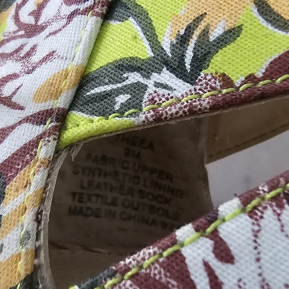 Steve Madden Theea Neon Floral Espadrille Wedge Women's 9 Lace Up Ankle - Picture 6 of 6